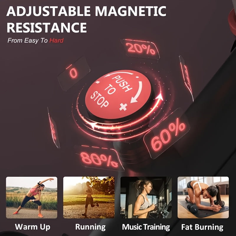 Indoor Spinning Exercise Bike Stainless Steel Quiet Battery-Free Red Black