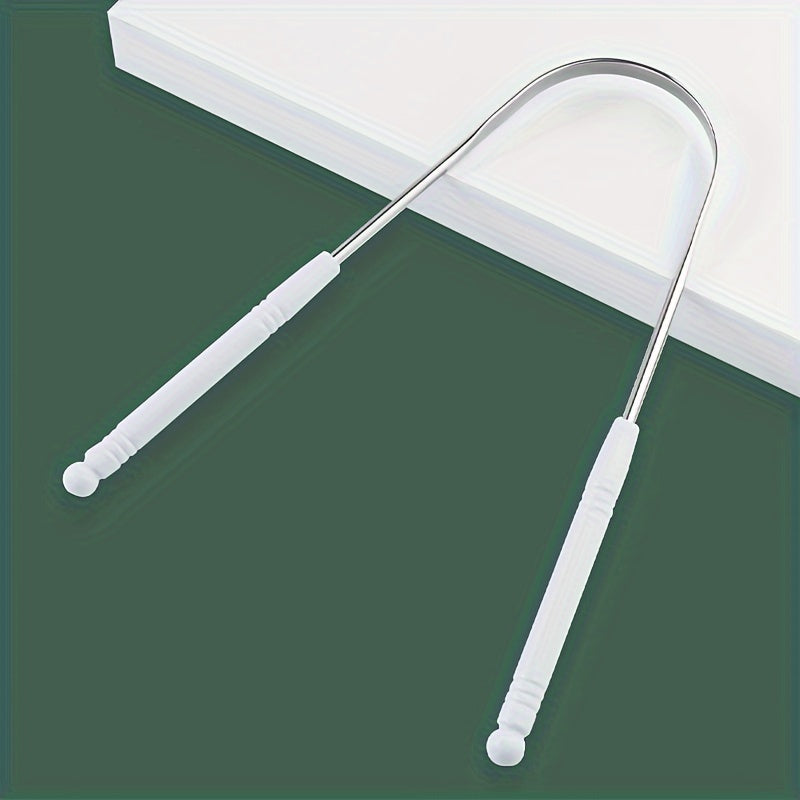 Tilni tozalash uchun zanglamaydigan po'latdan yasalgan U-shakl ko'p rangli og'iz gigiyenasi asbobi