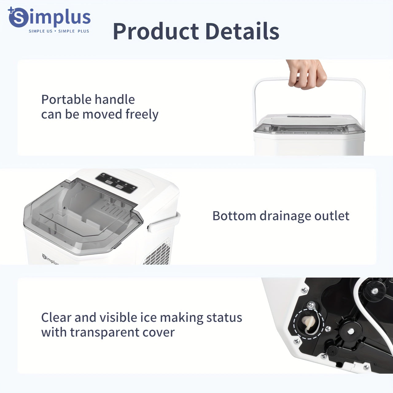Mini Compact Ice Maker 1.2L Energy-Efficient Automatic Ice Machine