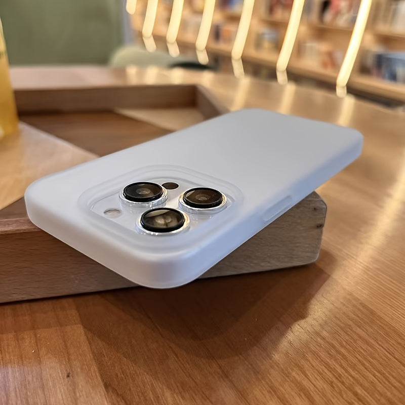 Men Women Silicone Semi-Transparent Ultra-Thin Matte Phone Case for iPhone 14 15 Pro Max Black White