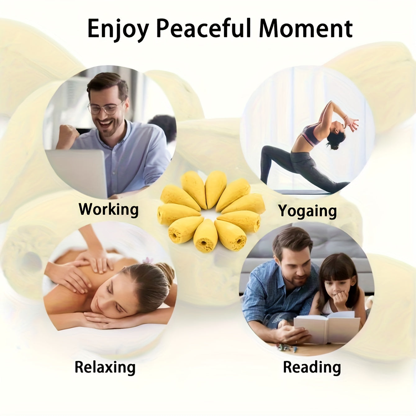 Ассорти из деревянных конусов с ароматом жасмина для праздников, не перьевых, изготовленных оптом.