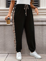 Women's Leopard Print Joggers - Casual Stretchy Sweatpants with Pockets