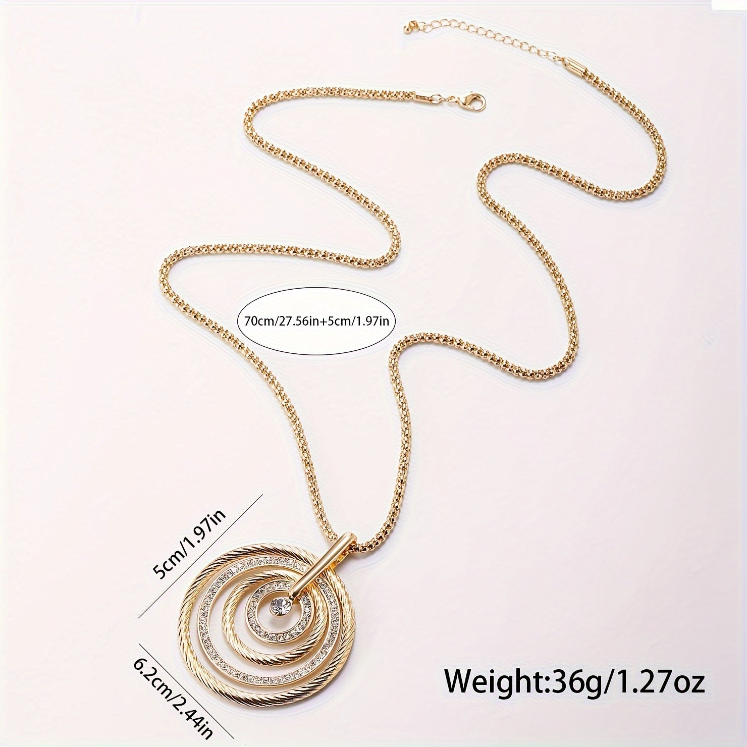 Retro Style Stainless Steel Pendant Necklace for Women Long Chain Jewelry Gift