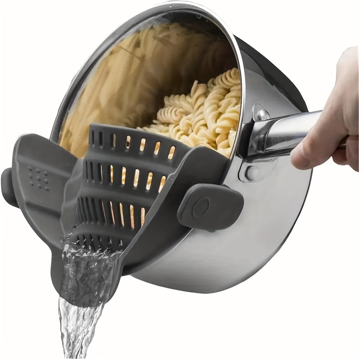 Adjustable Plastic Clip-On Strainer for Pots and Pans, Kitchen Colander