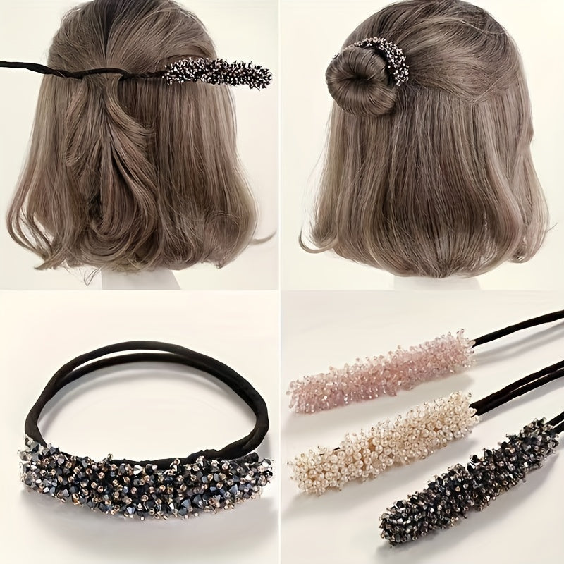 Elastic Crystal Hair Tie for Women Sparkling Rhinestone Decorative Hair Loop Stylish Hair Accessory