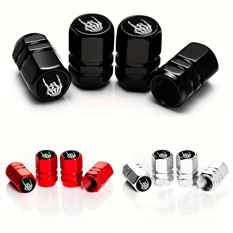4pcs Car Tire Valve Covers - Footprint Design, Universal Fit, Durable Plastic