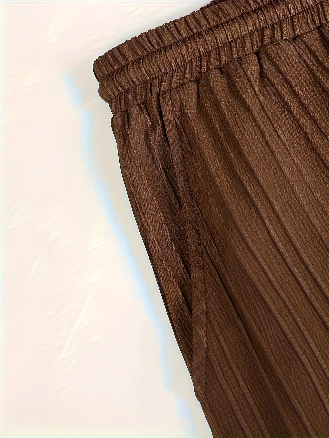 Men's Casual Set Polyester Striped Shirt with Buttons and Drawstring Pants