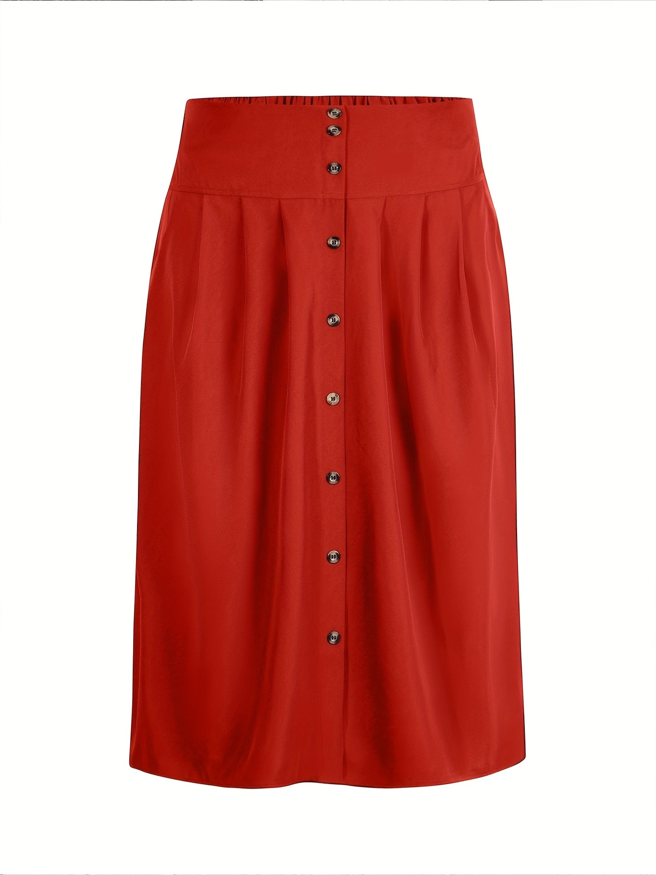 Women's Plus Size Skirt Pleated High-Rise A-Line Black Vacation Wear