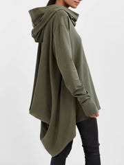 Женский oversize свитер с длинным рукавом и капюшоном, свободный и удобный, повседневный стиль
