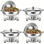 Stainless Steel Buffet Stove Set for Home Use with Detachable Cloche and Round Insulation Stove