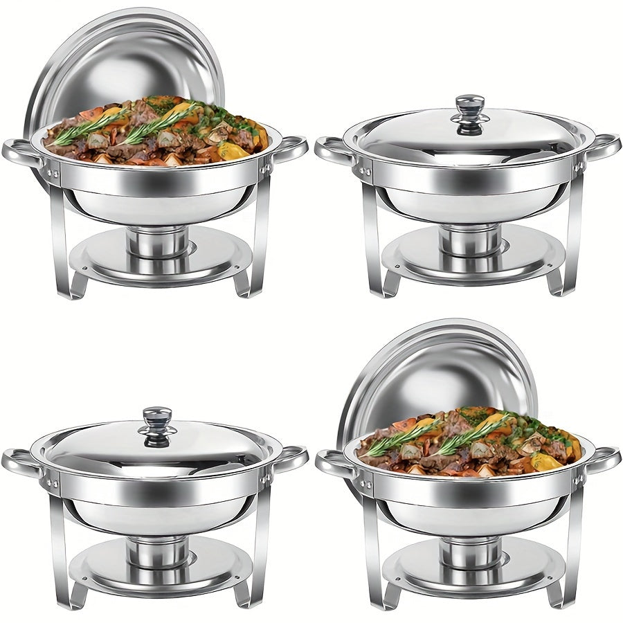 Stainless Steel Buffet Stove Set for Home Use with Detachable Cloche and Round Insulation Stove