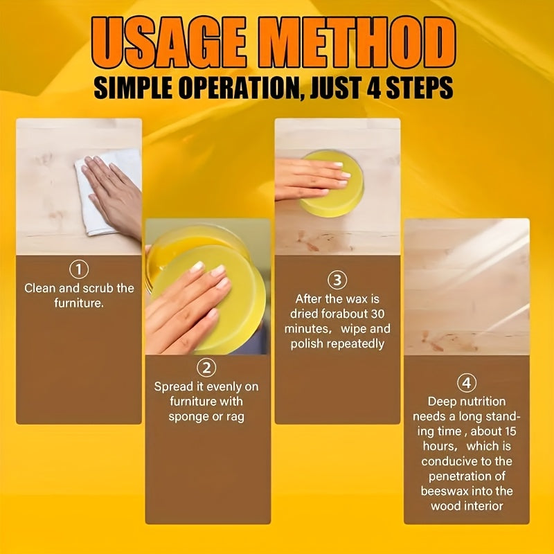 Pulidor de madera y limpiador de muebles con cera de abeja natural para armarios y suelos