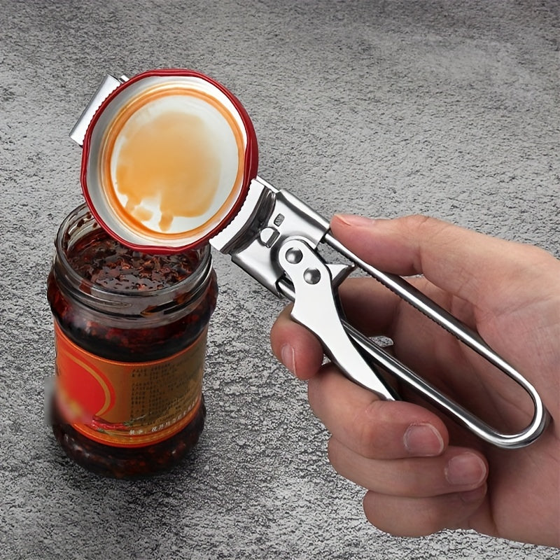 Adjustable Can Opener with Twist Cap, Non-Slip Bottle Opener for Kitchen and Camping