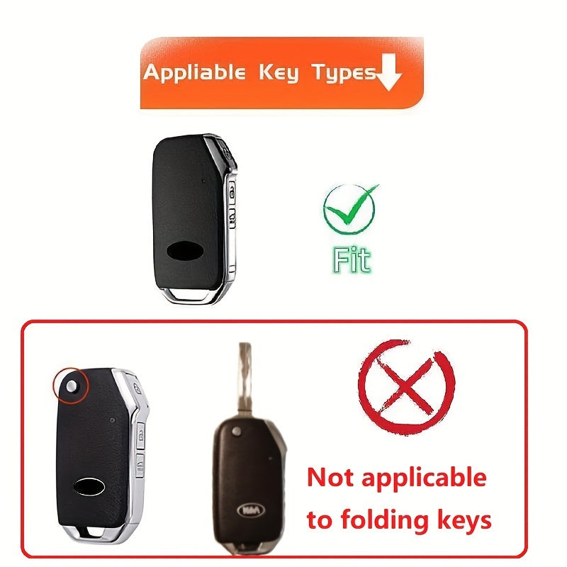 Premium TPU Car Key Case with Keychain for SUV Key Fob Cover Black