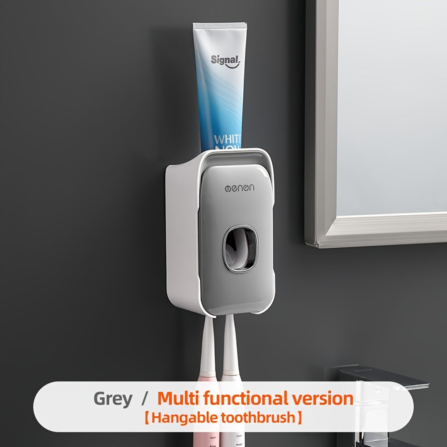 Wall-Mounted Toothbrush Holder Set with Non-Punching Installation and Tooth Mug