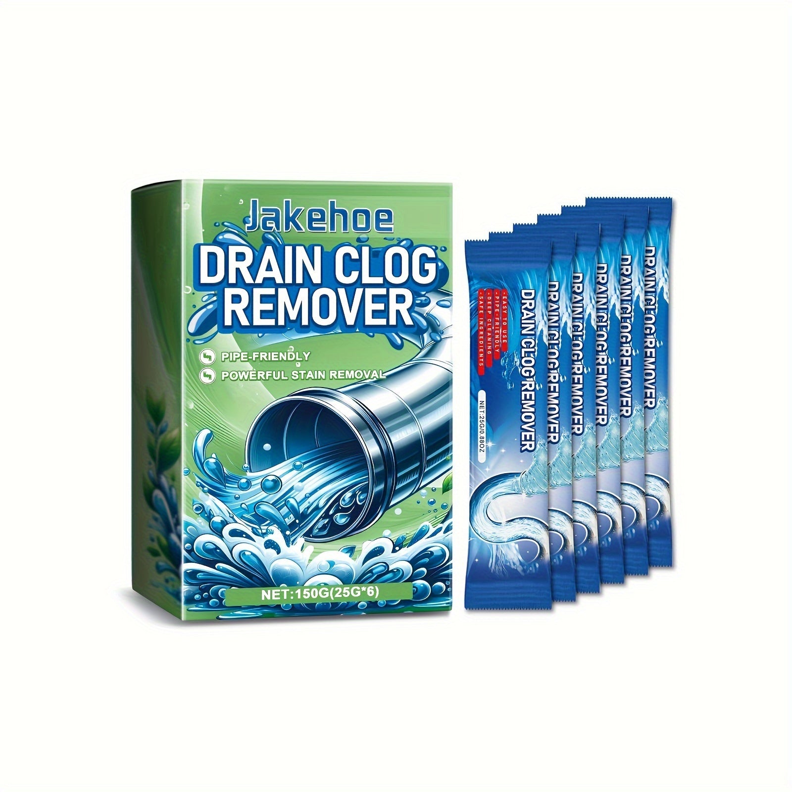 6-Pack Pipe Clog Remover Drain Cleaner for RV Kitchen Bathroom Odor Control