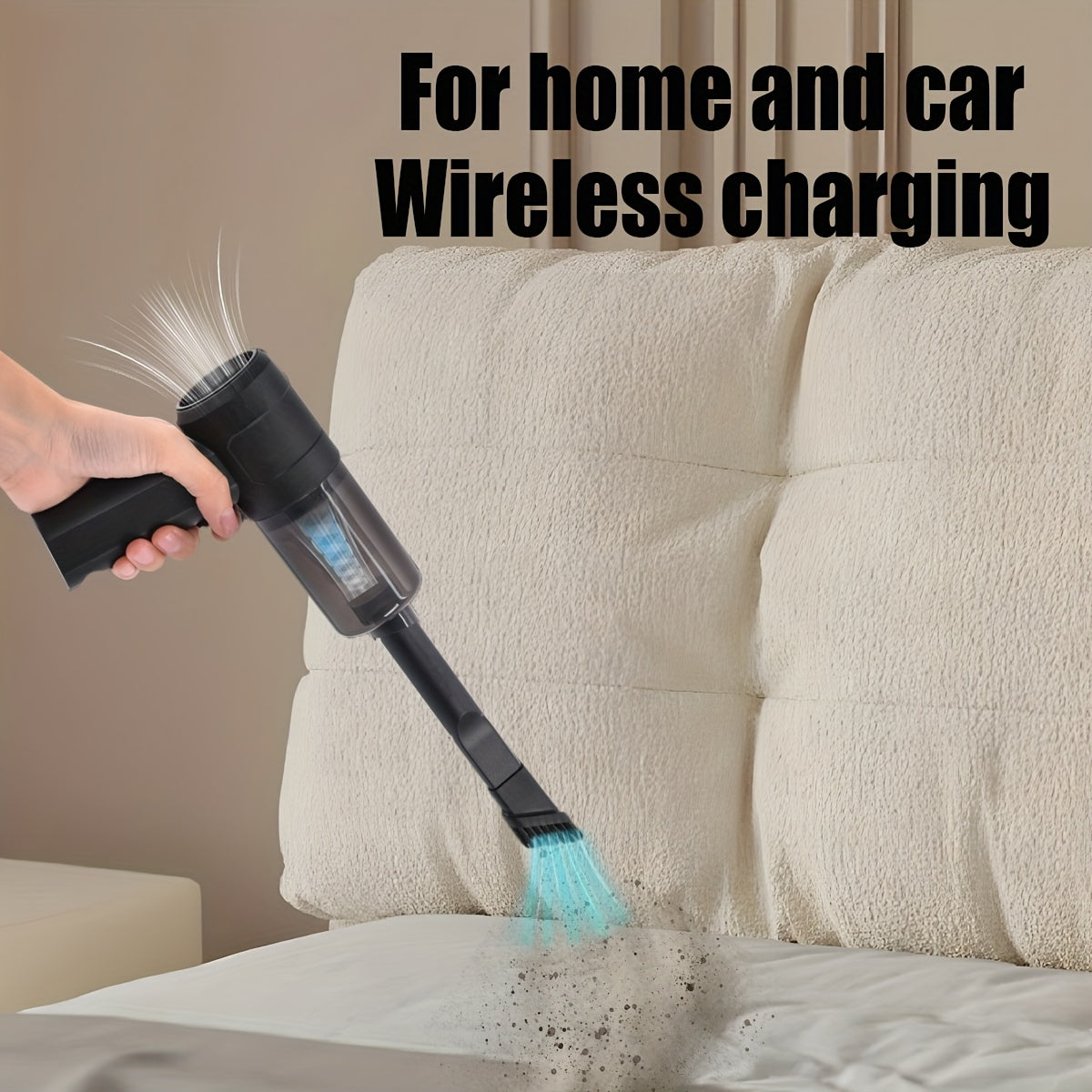 Yuqori xususiyatlarga ega, qayta zaryadlanadigan 2000mAh batareyasi, 3KPa so'rish quvvati va yuviladigan filtri bilan jihozlangan ixcham va portativ simsiz qo'l changyutgichi. Gilamlarni tozalash uchun ideal.