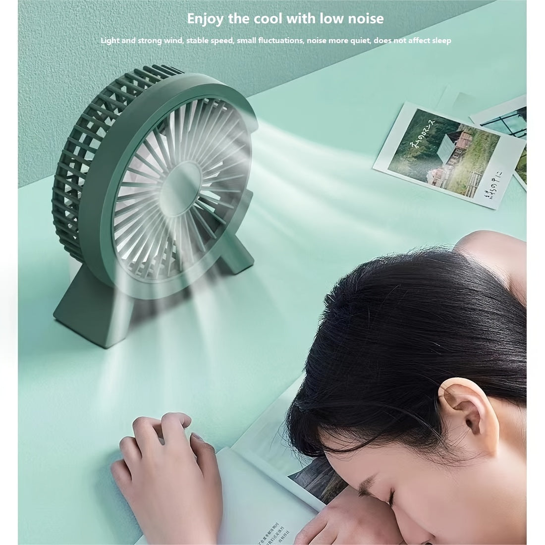Ventilador de escritorio USB silencioso para oficina y habitación de residencia, enfriamiento compacto y silencioso