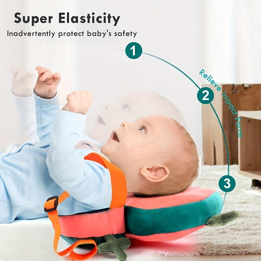 Kids Safety Backpack for Youngsters Red and Green Polyester with Adjustable Head Protector