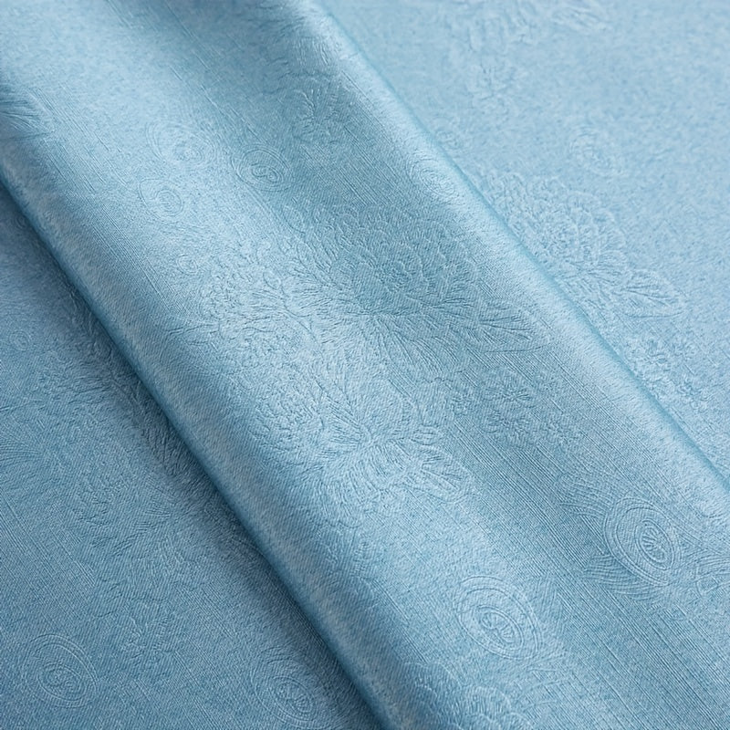 European Romantic Blackout Curtain with Embossed Jacquard Grommet Top for Living Room Bedroom 2 Panels