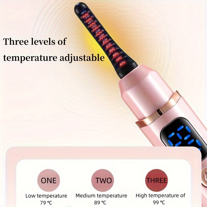 Electric Eyelash Curler 3-in-1 USB Rechargeable with 3 Temperature Settings Compact Travel Beauty Tool