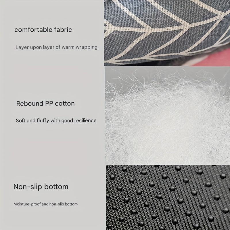 Pet Bed Small Dogs Cats Argyle Polyester Non-Slip Waterproof Grey