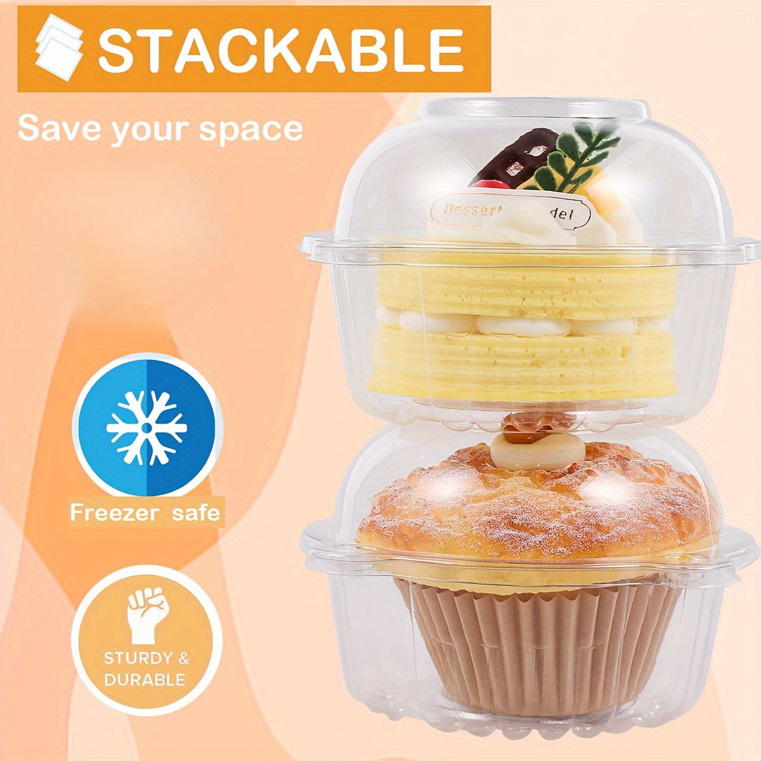 Clear Plastic Cupcake Boxes with Lids 20/40pcs Set for Muffins Pastries Sandwiches