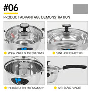 Stainless Steel Cookware Set 3 Pieces Induction Gas Stove Compatible Kitchen
