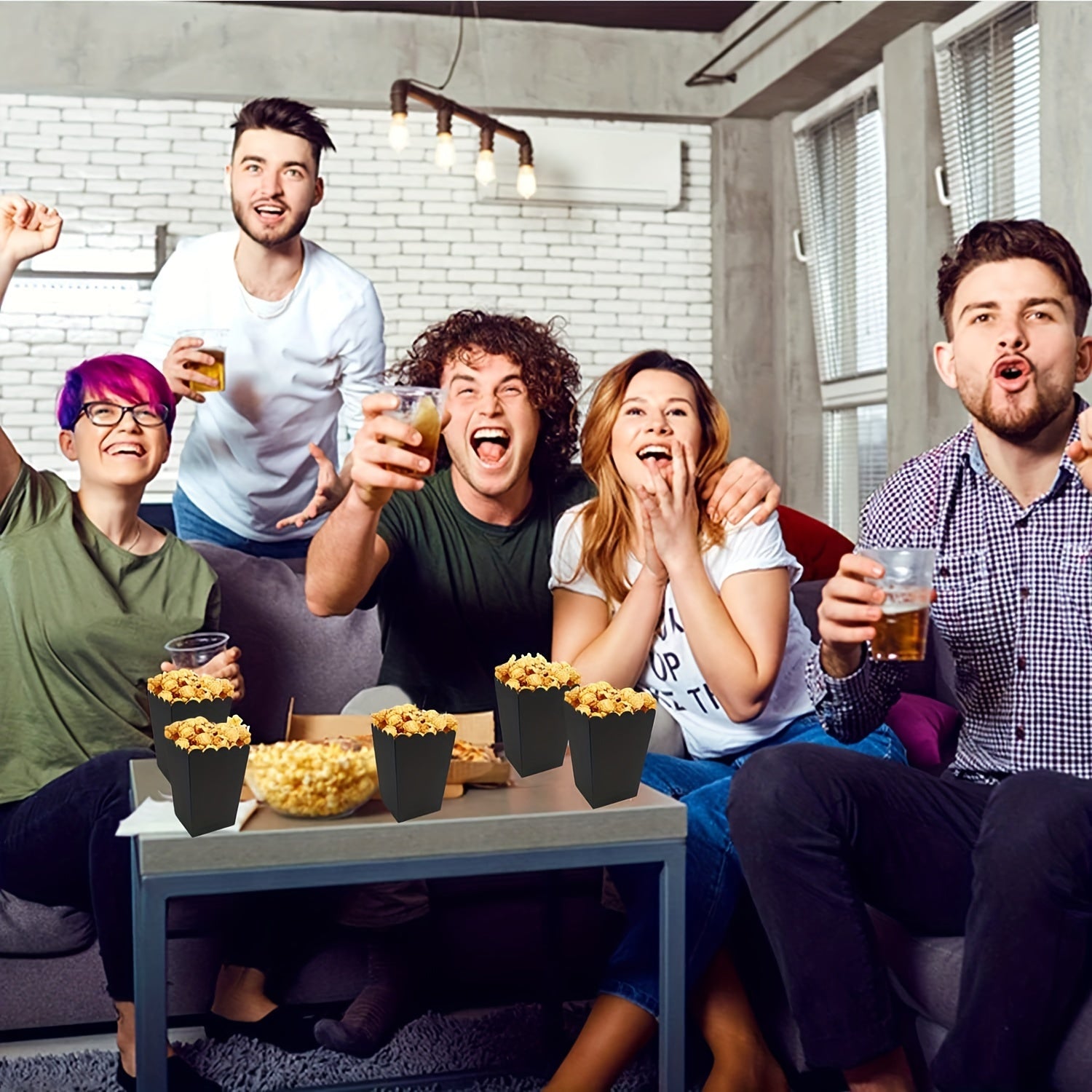 50 Mini Paper Popcorn Boxes for Weddings Birthdays and Snacks