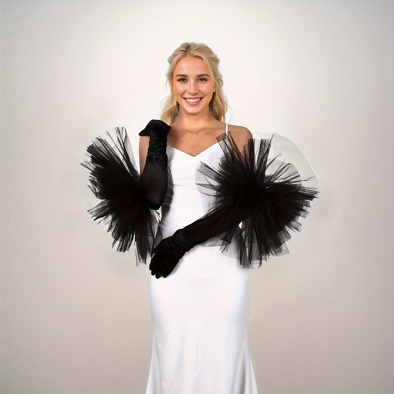 Bridal Gloves Mesh Flower Details Wedding Accessory Polyester Hand Wash