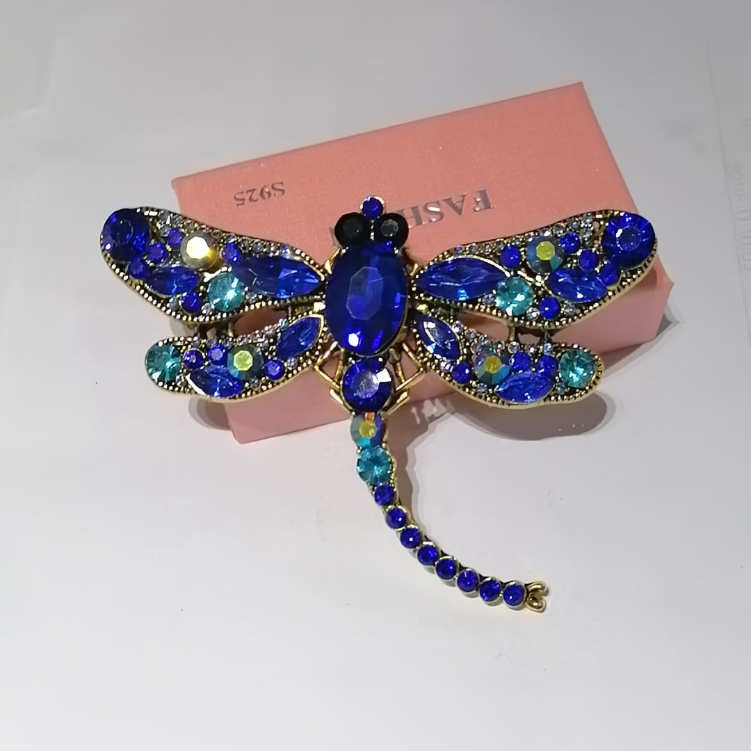 Women's Dragonfly Brooch with Rhinestones Retro Design Elegant Jewelry