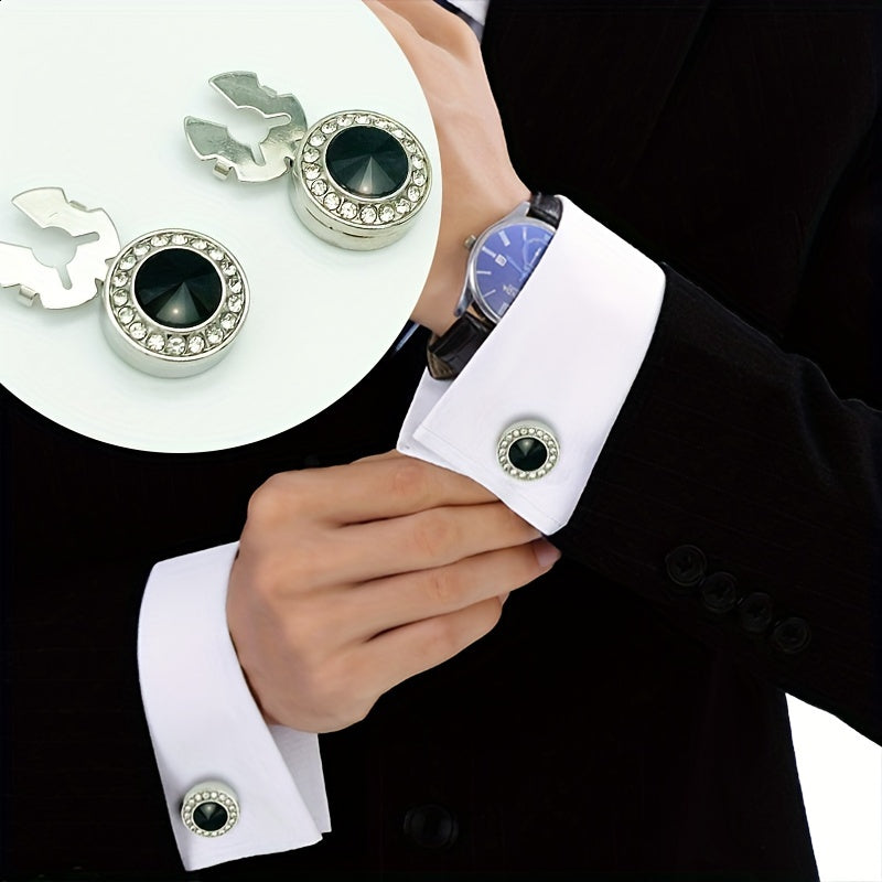 Men's Cufflinks and Accessories Set with Shirt Sleeves, Brooches and Gift Box