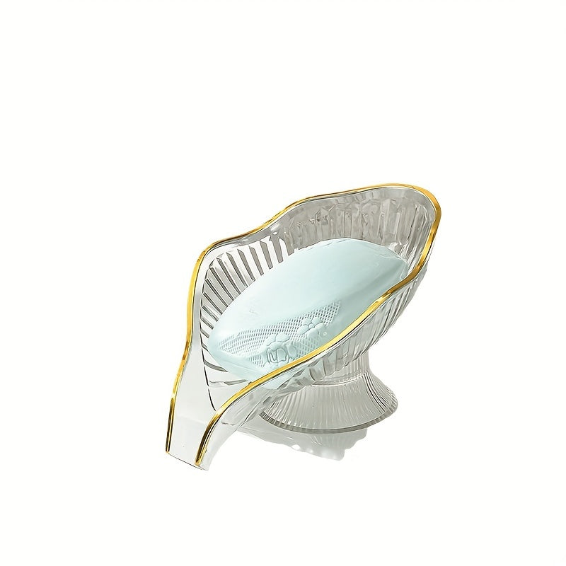 Transparent Soap Dish with Drainage Box for Bathroom Shower Holder