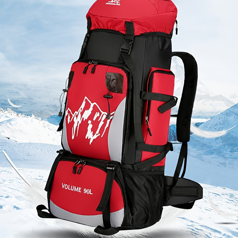 Lightweight Waterproof Travel Backpack with Tablet Compartment and Large Capacity for Hiking Camping Outdoor Red and Black