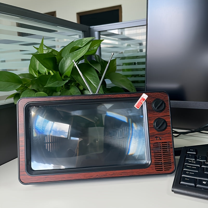 Винтажный телевизороподобный экранный усилитель для телефона размером 30.48 см увеличивает 3D фильмы, видео и игры. Совместим со всеми смартфонами.