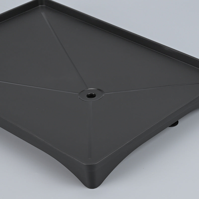 Black Plastic Kitchen Drying Rack with Drainboard, Compact and Waterproof