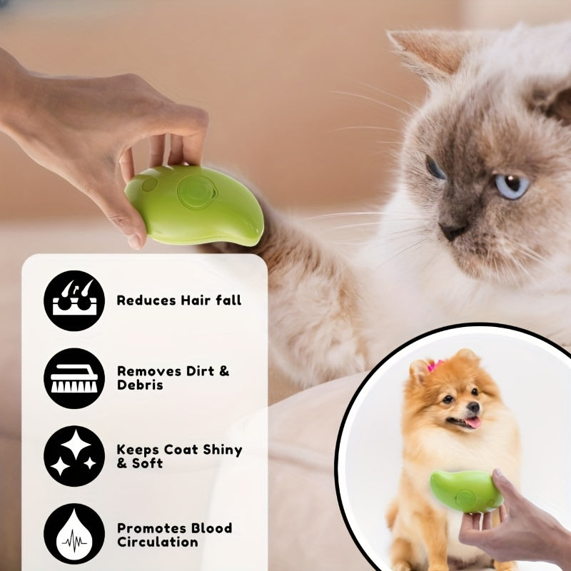 Pet Grooming Brush for Cats and Dogs 3-in-1 Steam, Cleansing, Massage
