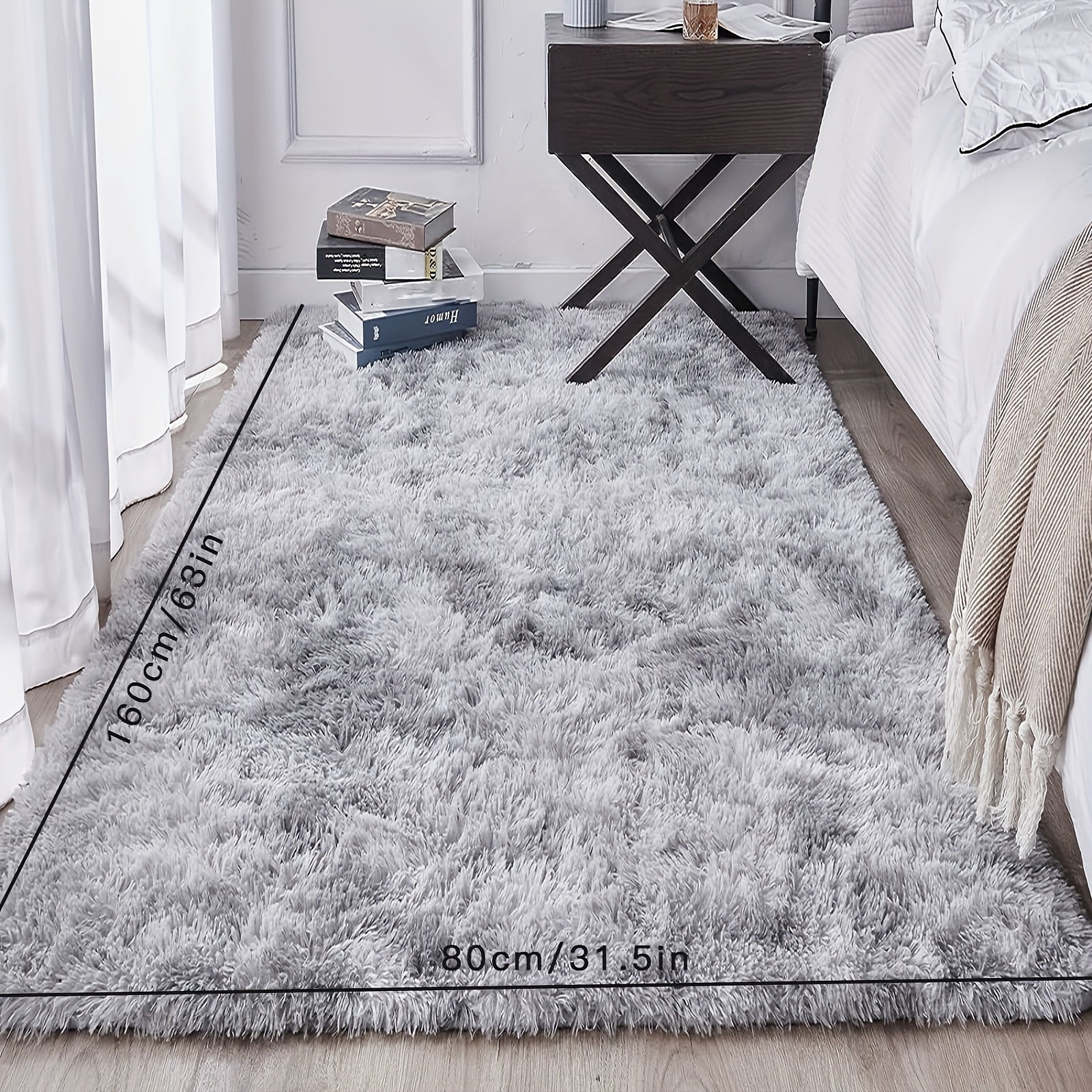 Soft Plush Shag Area Rug for Living Room and Bedroom Non-Slip Machine Washable