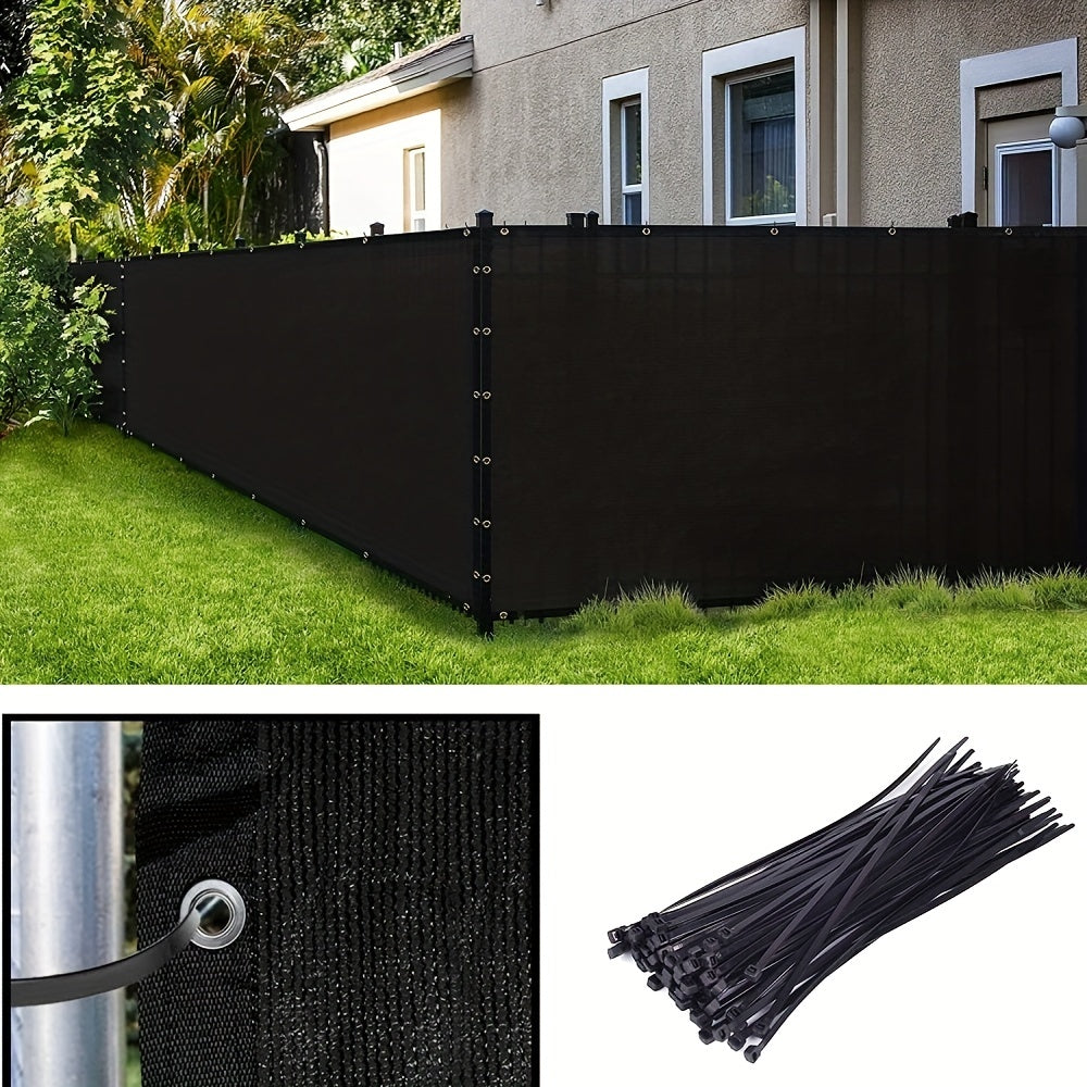 Black Plastic Mesh Garden Privacy Screen UV Resistant Wind Blocker Grommets Cable Ties