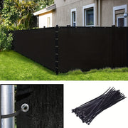 Black Plastic Mesh Garden Privacy Screen UV Resistant Wind Blocker Grommets Cable Ties