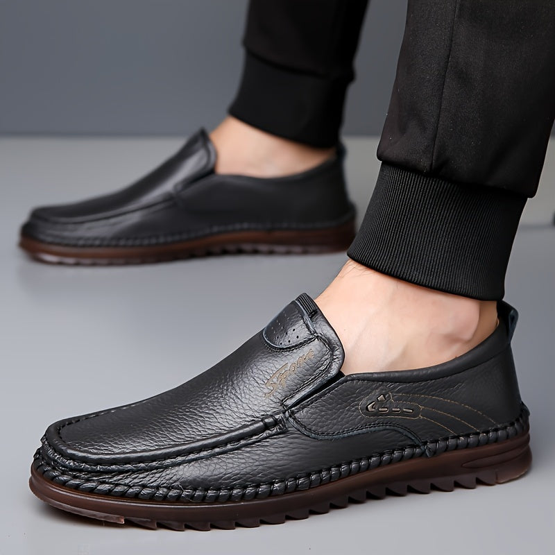 Plus-Size Men's Water-Resistant Slip-On Loafers Durable Non-Slip Casual Shoes