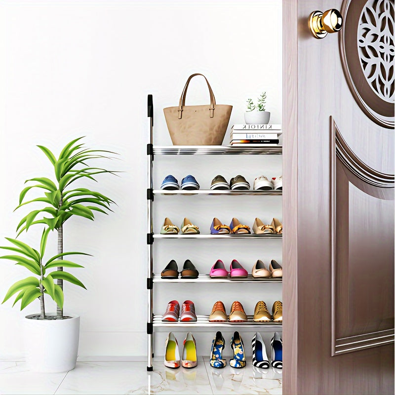 Multi-Layer Shoe Storage Organizer with Plastic and Metal Materials