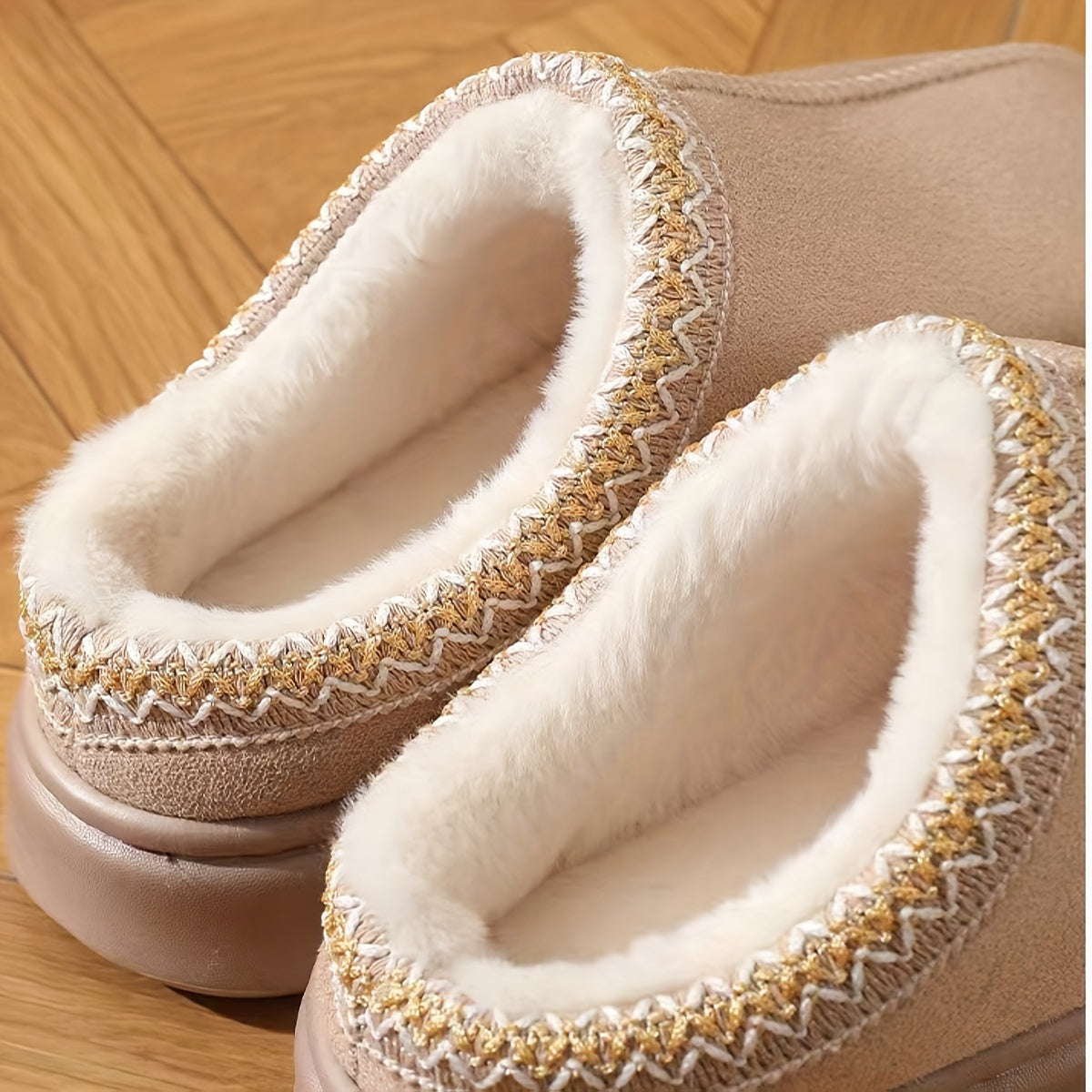 Winter Slip-On Slippers for Men and Women Cozy Fabric EVA Sole Machine Washable