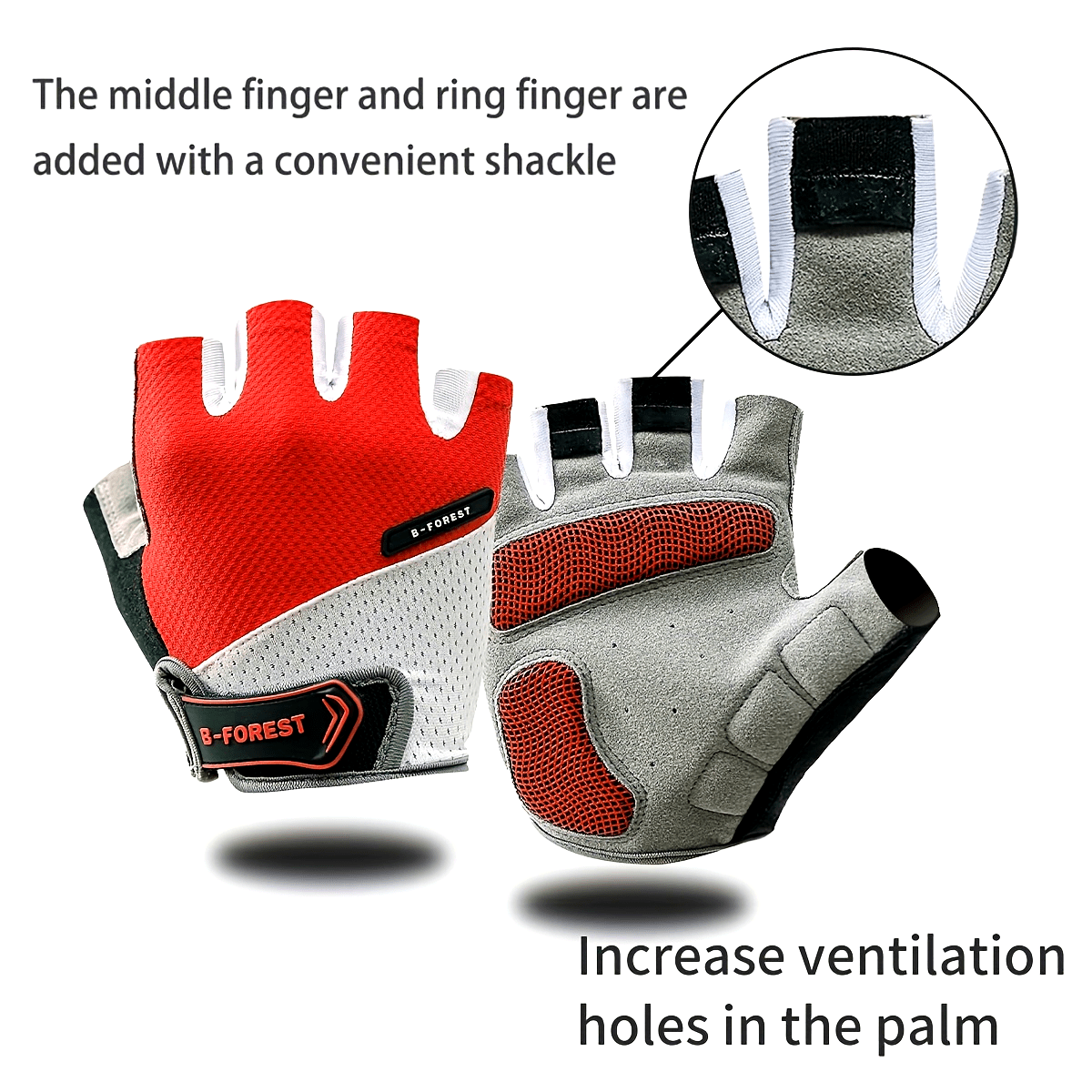 Unisex Breathable Polyester Half-Finger Cycling Gloves with Silicone Palm