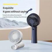 USB Rechargeable Mini Fan with Digital Display, Portable Desk and Outdoor Use