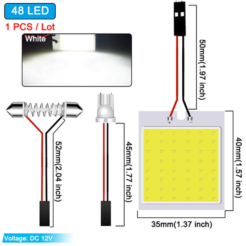 Bombilla LED C10W T10 W5W 12V 6500K Blanco Interior Luz de cúpula del maletero