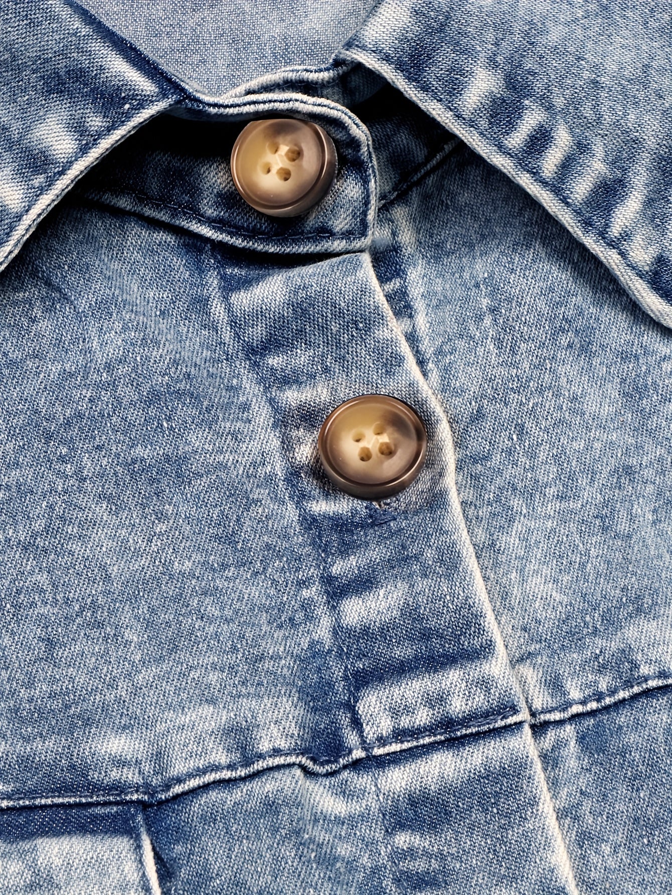 Plus Size Women's Denim Midi Dress Casual Button Front Pockets Short Sleeve