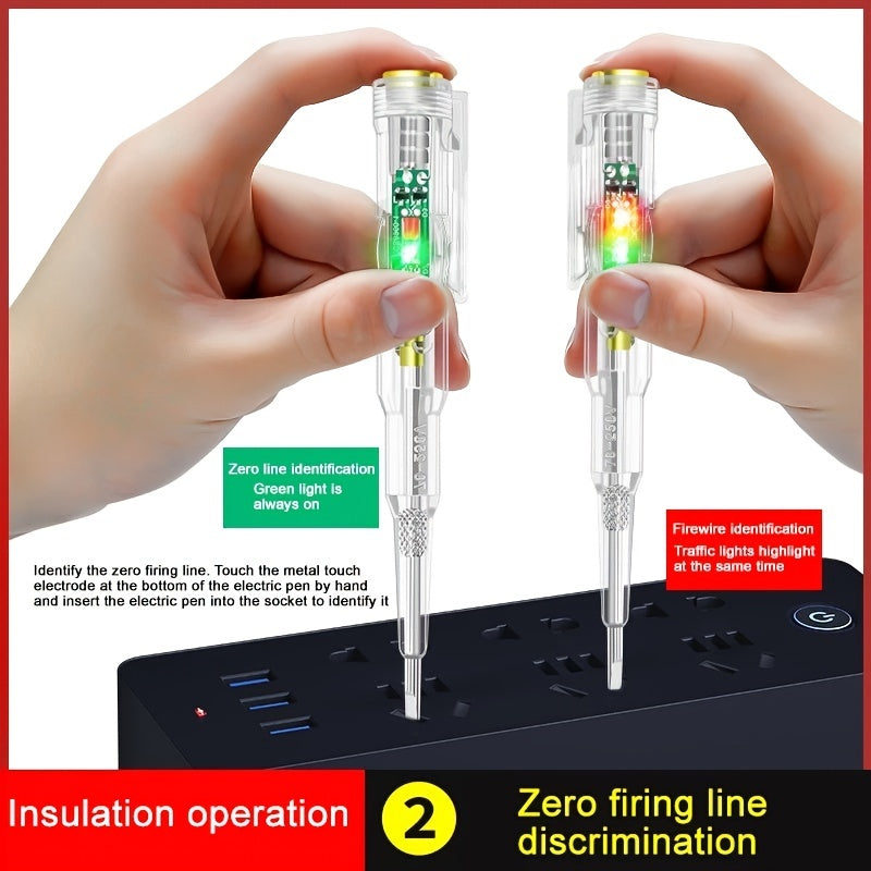 Electrical Test Pen Circuit Tester for Live and Disconnected Wires Red LED Indicator