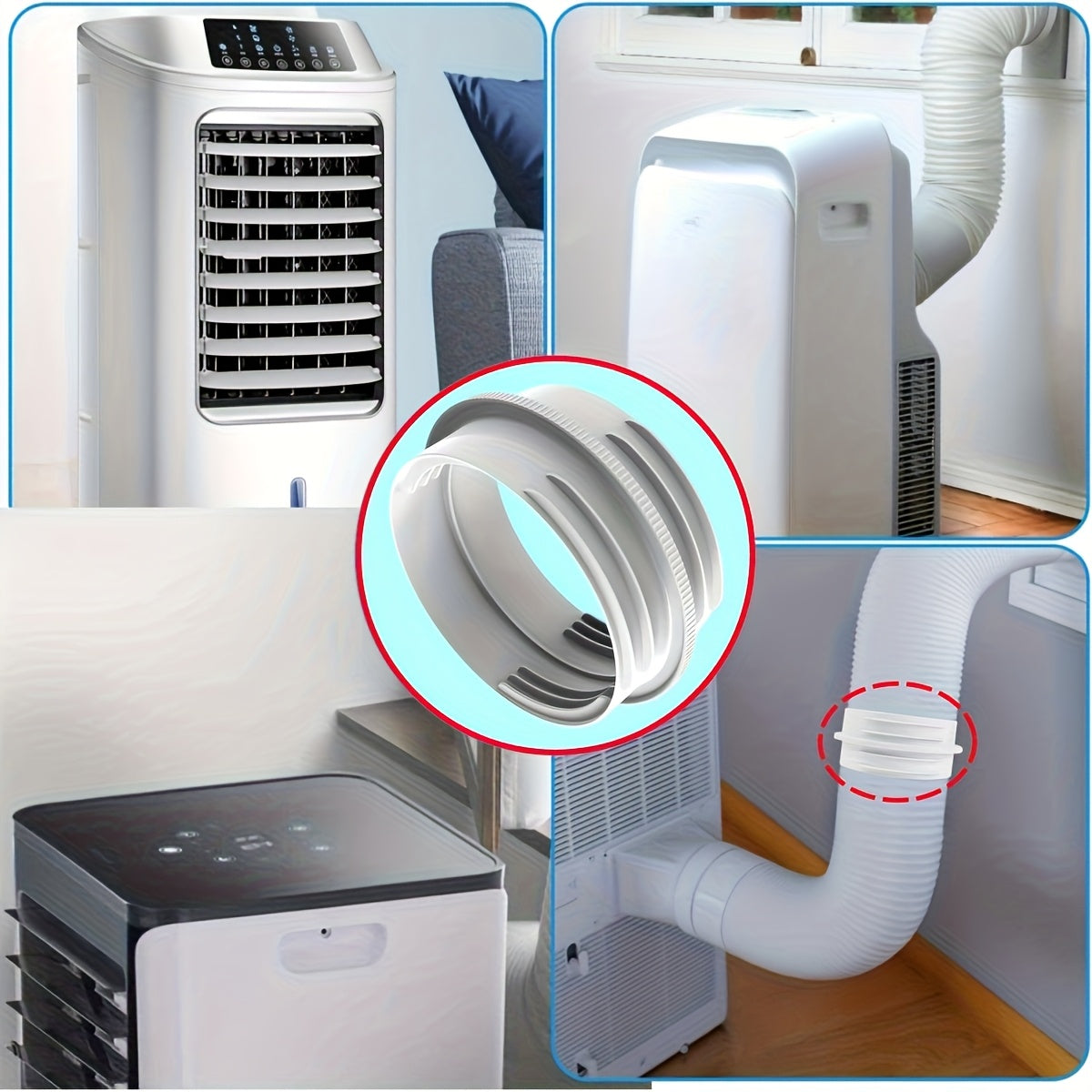 Portable AC Exhaust Hose Connector 12.95cm 14.99cm ABS Plastic Durable Heat Insulation