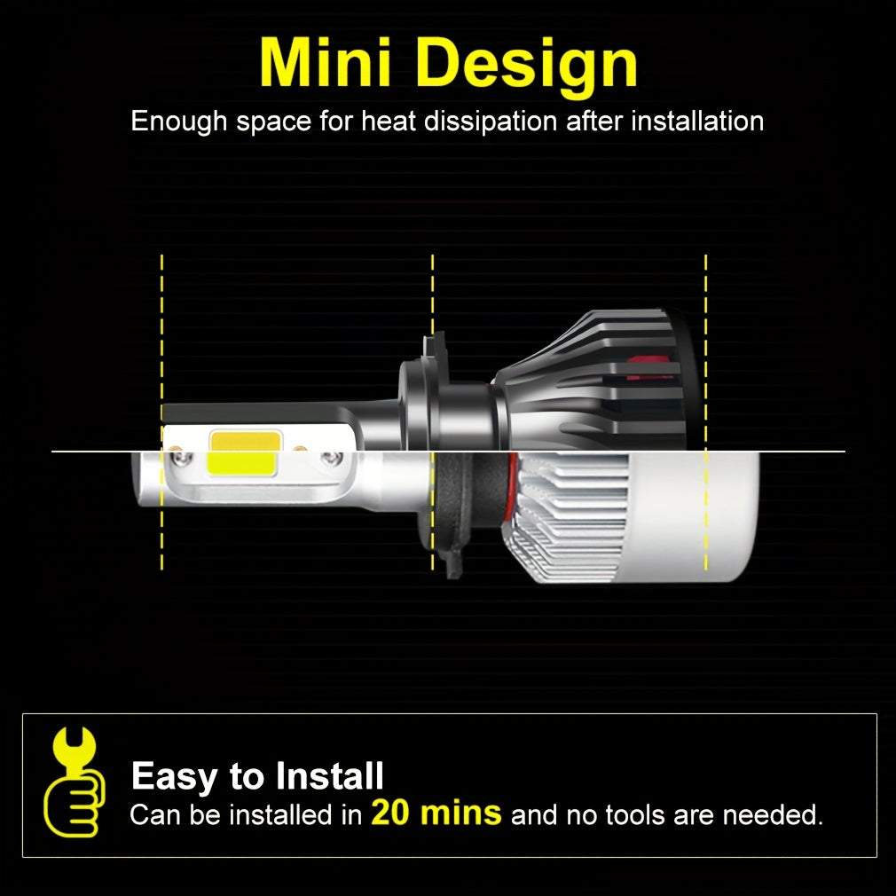 2 Pack LED Headlight Bulbs H11 H7 H4 White Bright Easy to Install